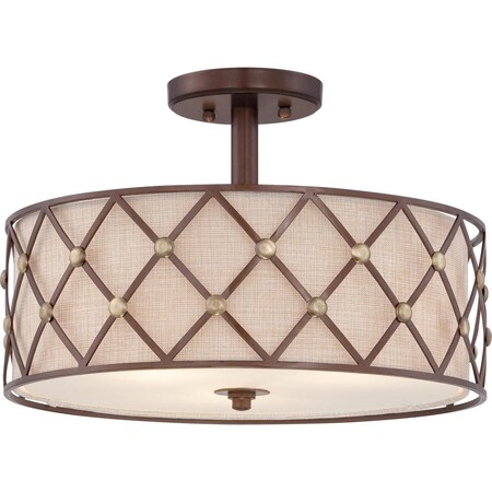 Quoizel Brown Lattice Semi-Flush Mount BWL1717CC